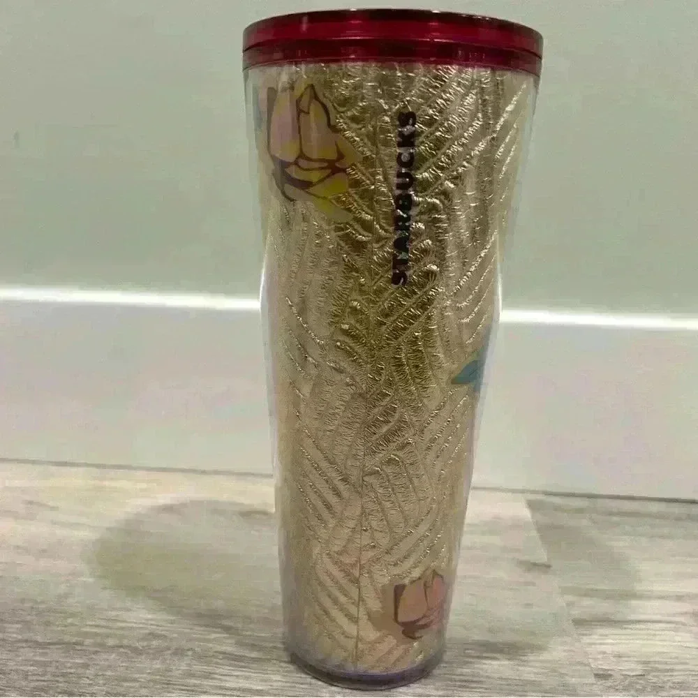Starbucks Fall 2020 Rose Gold Quilted 24oz Venti Tumbler Cup With Lid
